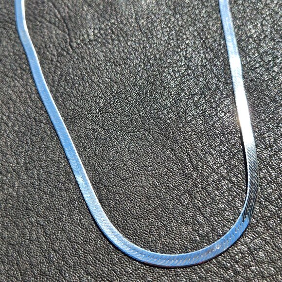 Reversible Serpentine Link Italian Sterling Silver Necklace - Picture 1 of 7